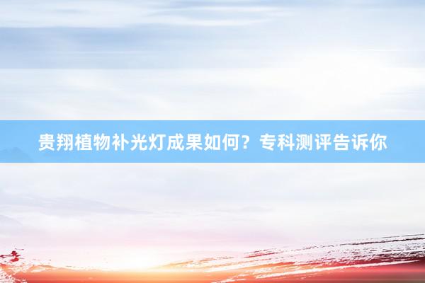 贵翔植物补光灯成果如何？专科测评告诉你