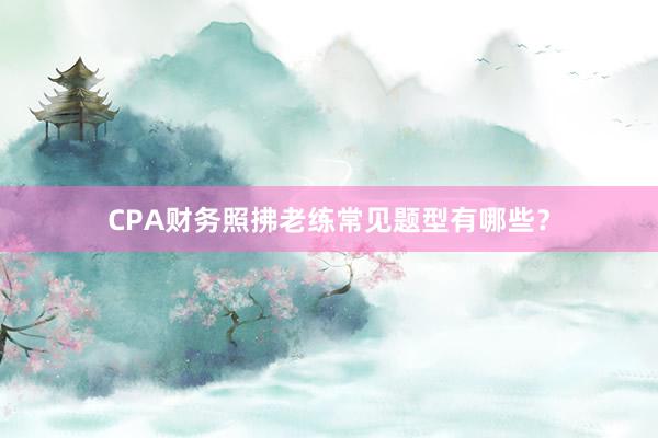 CPA财务照拂老练常见题型有哪些？